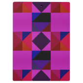 Abstract magenta geometrisch patroon monogram klembord (Achterkant)