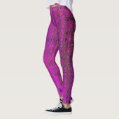 Abstract Magenta Retro Boemeranggolven Leggings (Links)