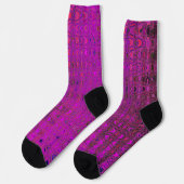 Abstract Magenta Retro Boemeranggolven Sokken (Links)