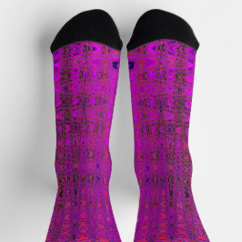 Abstract Magenta Retro Boemeranggolven Sokken