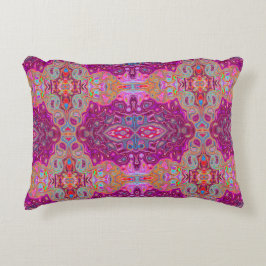 Abstract Magenta roze, blauw en rood Groovy Patroo Accent Kussen
