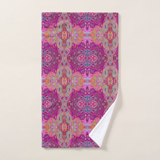 Abstract Magenta roze, blauw en rood Groovy Patroo Bad Handdoek (Handdoek)
