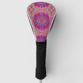 Abstract Magenta roze, blauw en rood Groovy Patroo Golfheadcover