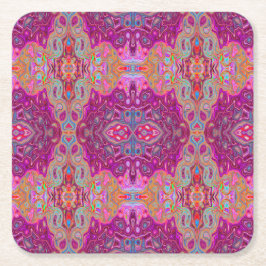 Abstract Magenta roze, blauw en rood Groovy Patroo Kartonnen Onderzetters