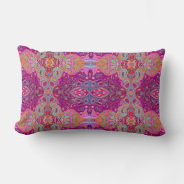 Abstract Magenta roze, blauw en rood Groovy Patroo Kussen