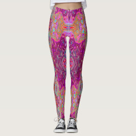 Abstract Magenta roze, blauw en rood Groovy Patroo Leggings