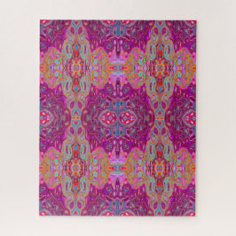 Abstract Magenta roze, blauw en rood Groovy Patroo Legpuzzel