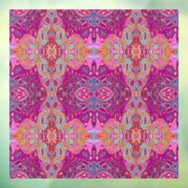 Abstract Magenta roze, blauw en rood Groovy Patroo Raamsticker