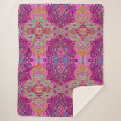 Abstract Magenta roze, blauw en rood Groovy Patroo Sherpa Deken (Voorkant)