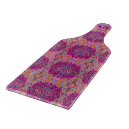 Abstract Magenta roze, blauw en rood Groovy Patroo Snijplank