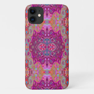 Abstract Magenta Roze, Blauwe en Rode Groovy Patro Case-Mate iPhone Case