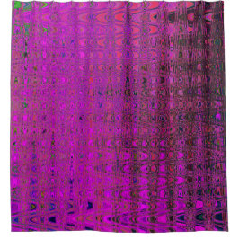 Abstract Magentarode Retro Boemeranggolven Douchegordijn