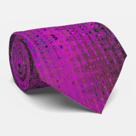 Abstract Magentarode Retro Boemeranggolven Stropdas