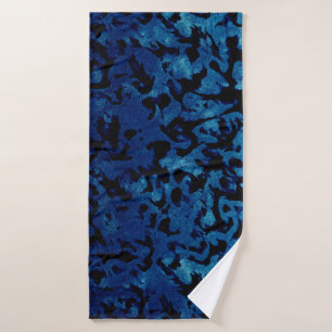 Abstract Magic - Navy Blue Grunge Black Badhanddoek