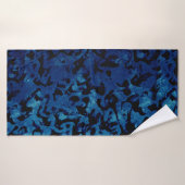 Abstract Magic - Navy Blue Grunge Black Badhanddoek (Badhanddoek)