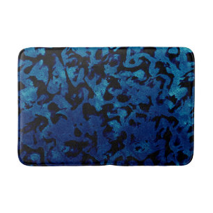 Abstract Magic - Navy Blue Grunge Black Badmat