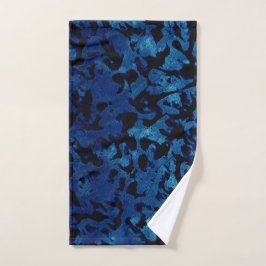Abstract Magic - Navy Blue Grunge Black Handdoek