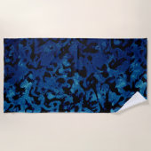 Abstract Magic - Navy Blue Grunge Black Strandlaken (Voorkant)