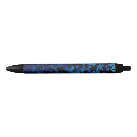 Abstract Magic - Navy Blue Grunge Black Zwarte Inkt Pen (Voorkant)
