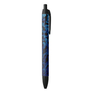 Abstract Magic - Navy Blue Grunge Black Zwarte Inkt Pen