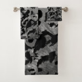 Abstract Magisch - Zilver Zwart Bad Handdoek (Insitu)