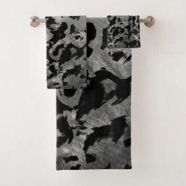 Abstract Magisch - Zilver Zwart Bad Handdoek