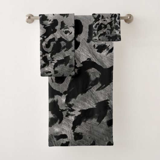 Abstract Magisch - Zilver Zwart Bad Handdoek (Insitu)