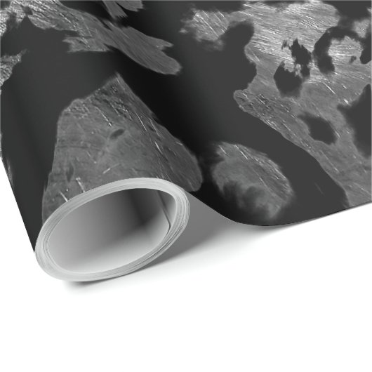 Abstract Magisch - Zilver Zwart Cadeaupapier (Rol Hoek)