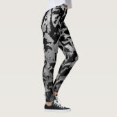 Abstract Magisch - Zilver Zwart Leggings (Rechts)