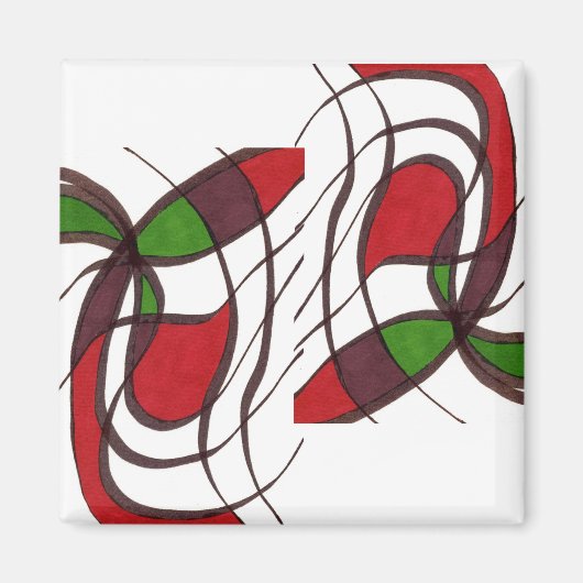 abstract magneet "vliegende vis" (Voorkant)