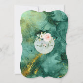 Abstract Malachiet Gold Pink Flowers Vrijgezellenf Kaart (Achterkant)