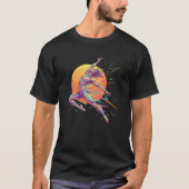 Abstract Male Dancer Neon Leaping Figure T-shirt (Voorkant)
