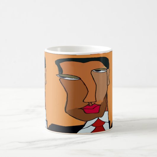 Abstract Man Face 7 Koffiemok (Center)