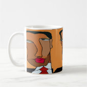 Abstract Man Face 7 Koffiemok (Links)