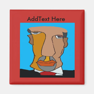 Abstract Man Face 7 Magneet