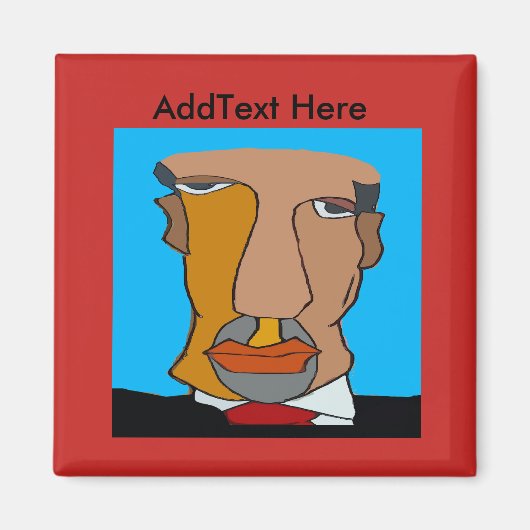 Abstract Man Face 7 Magneet (Voorkant)