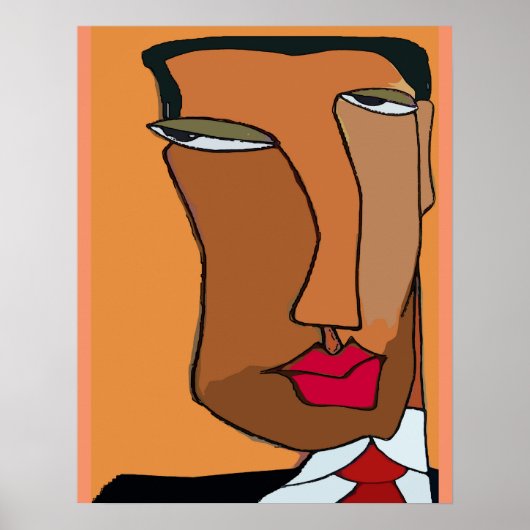 Abstract Man Face 7 Poster (Voorkant)