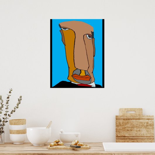 Abstract Man Face 7 Poster (Keuken)
