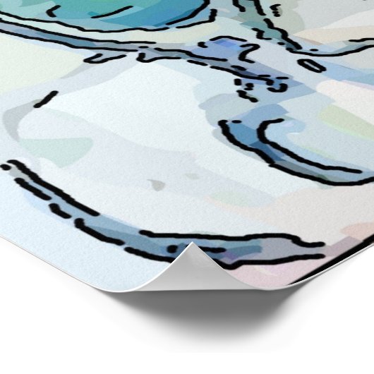 Abstract Man op de Telefoon van de Cel, geef tekst Poster (Hoek)