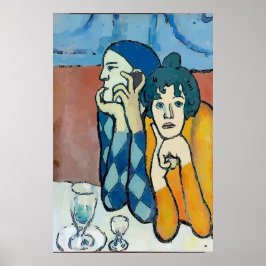 Abstract Man op de Telefoon van de Cel, geef tekst Poster