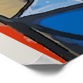 Abstract Man op de Telefoon van de Cel, geef tekst Poster (Hoek)
