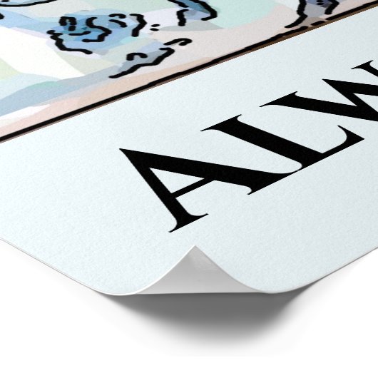 Abstract Man op de Telefoon van de Cel, geef tekst Poster (Hoek)