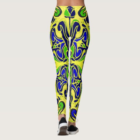 abstract mandaka kunstpatroon leggings (Achterkant)