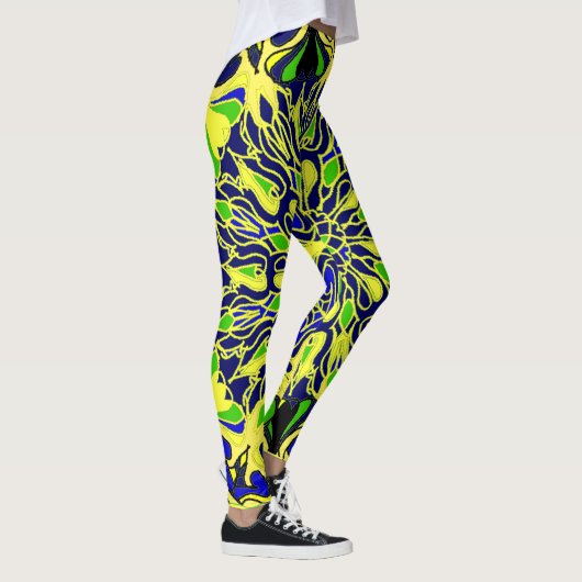 abstract mandaka kunstpatroon leggings (Rechts)