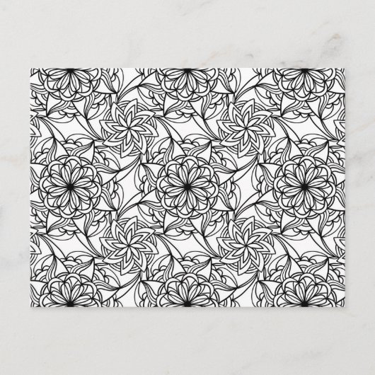 Abstract Mandala Adult Coloring Briefkaart #2 (Voorkant)