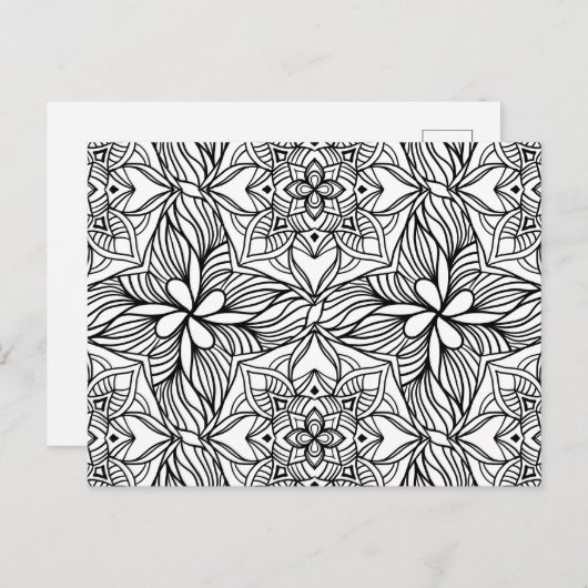 Abstract Mandala Adult Coloring Briefkaart #4b (Voorkant / Achterkant)