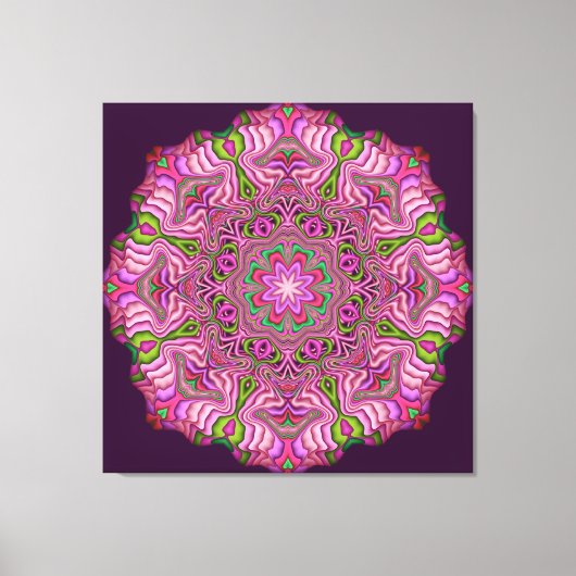 Abstract Mandala Canvas Roze Poppen (Voorkant)