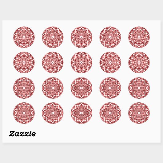 Abstract Mandala Design Ronde Sticker (Vel)