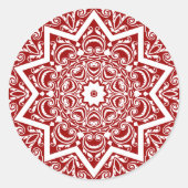 Abstract Mandala Design Ronde Sticker (Voorkant)