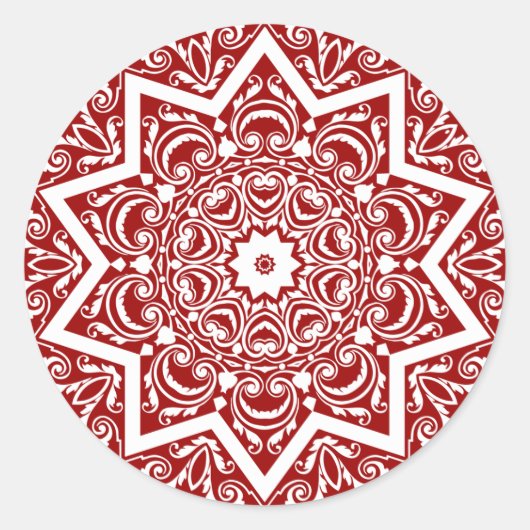 Abstract Mandala Design Ronde Sticker (Voorkant)
